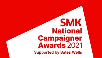 SMK NAtional Campaigner Awards 2021 logo in red against white background