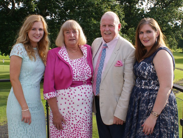 Clinical trial participant David Livingstone with wife and daughters