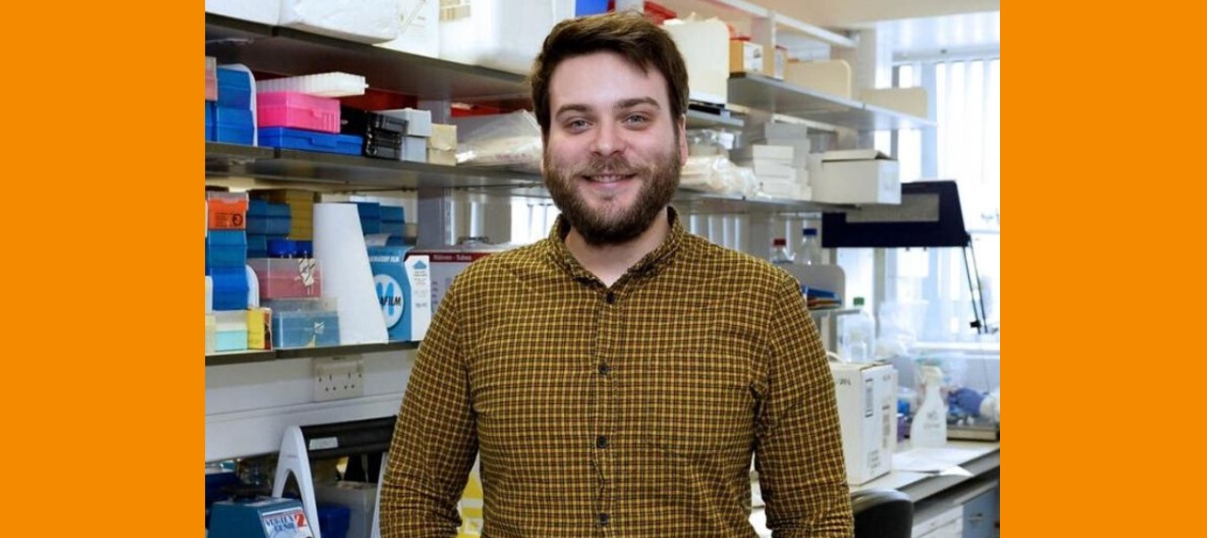 Dr Connor Bamford in Queen's research lab 