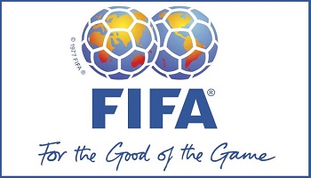 FIFA logo earth pictured within to footballs