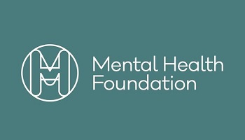 Mental Health Foundation logo - letters M and H intertwined on green background