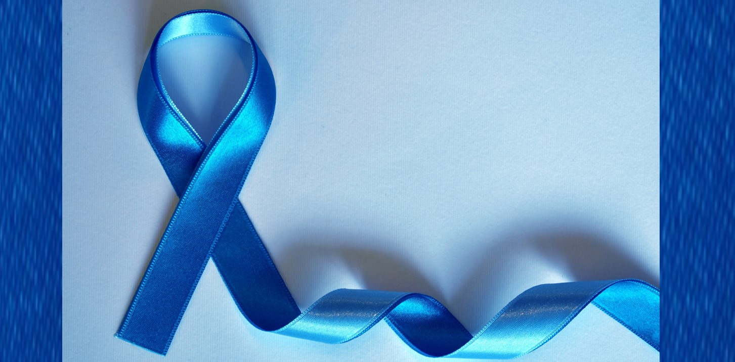 Blue ribbon designating prostate cancer 