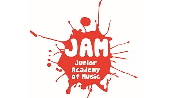 JAM - Junior Academy of Music logo (red jam splash)