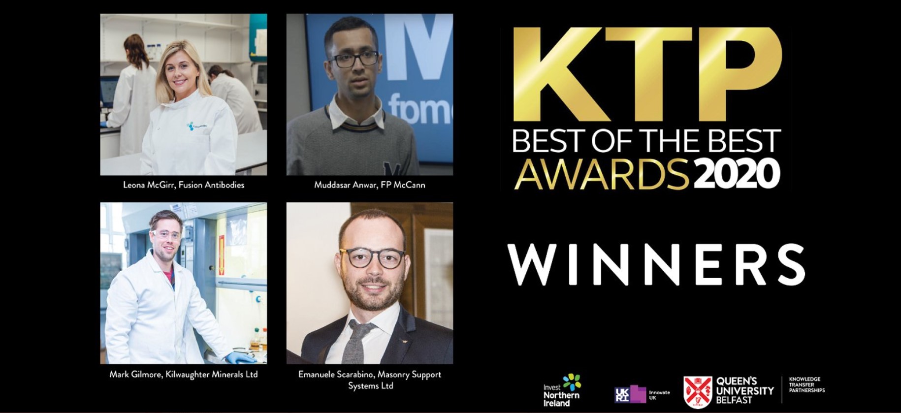 Queen's KTP Best of the Best Awards winners 2020 