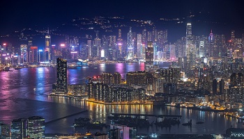 Hong Kong city scape at night 