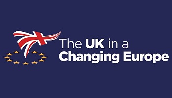 UK in a changing Europe logo with Union and EU flags  