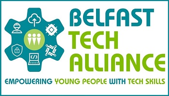 Belfast Tech Alliance logo including wording 'Empowering young people with tech skills' 