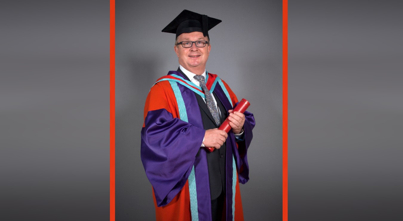 Professor Martin McKee in academic robes for honorary degree