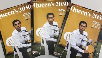 Three magazine covers featuring man sitting on seat holding drone