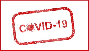 COVID-19 stamp in red