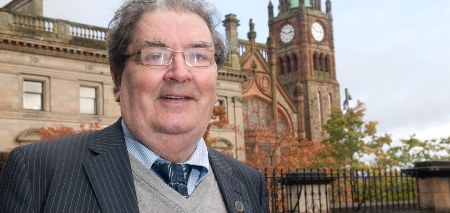 John Hume, outside Guild Hall in Derry~Londonderry