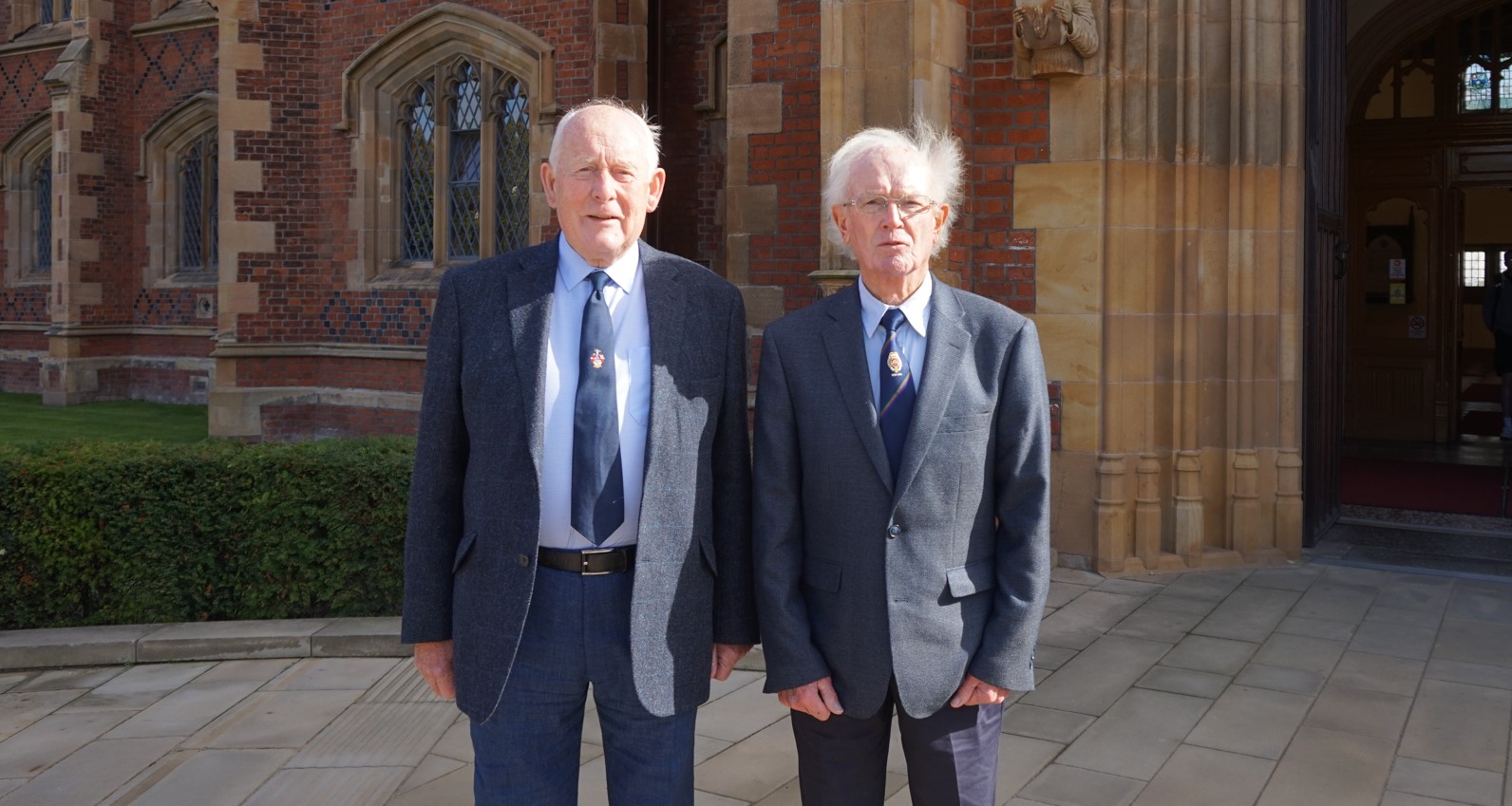 Brian Hall (left) and Robin Shanks, in front of Lanyon Building
