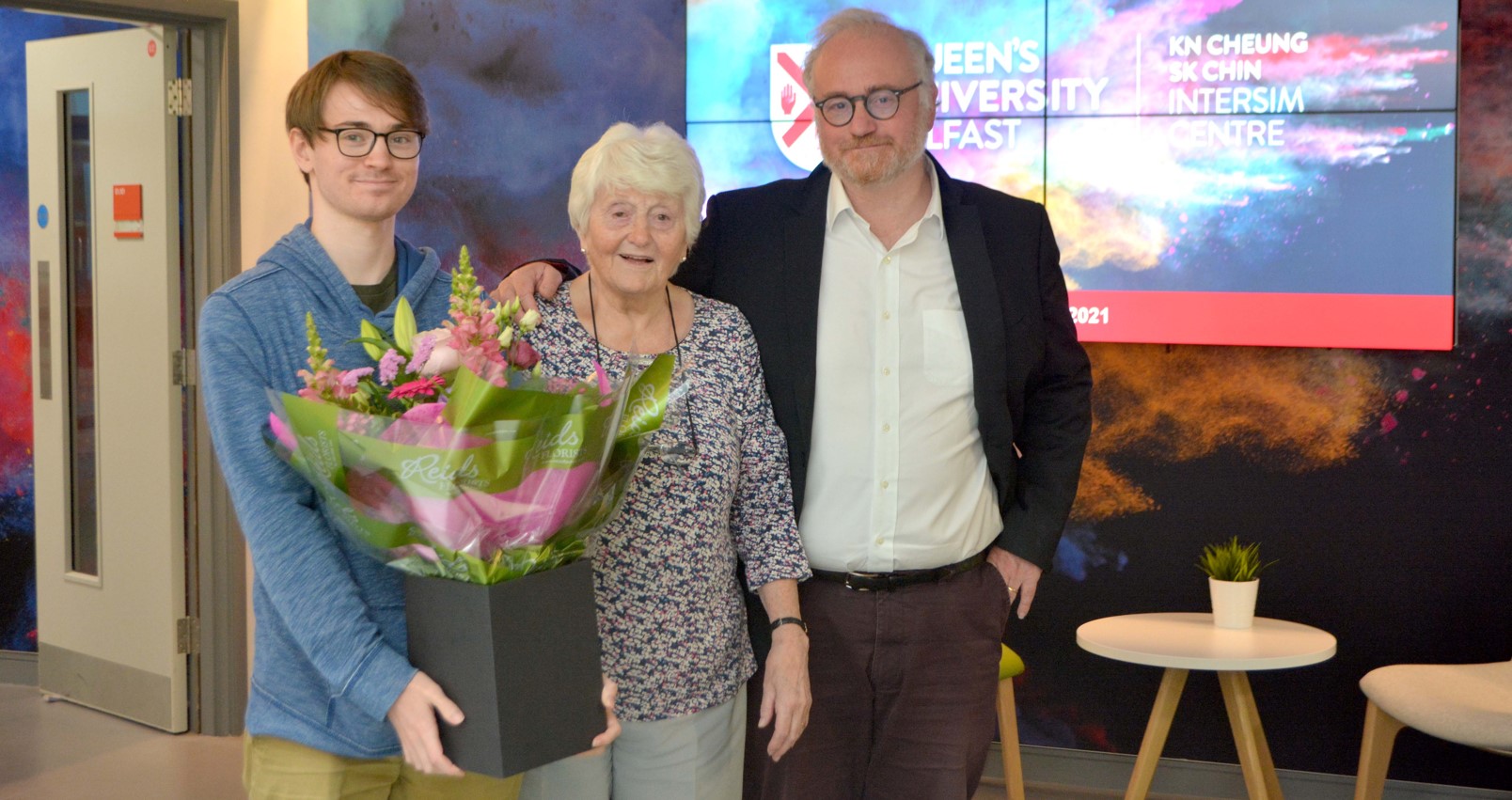 Son Rory and mother Patricia join Russell Napier to celebrate 10 years of scholarship