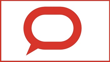 The Conversation logo - a red speech bubble on a white background