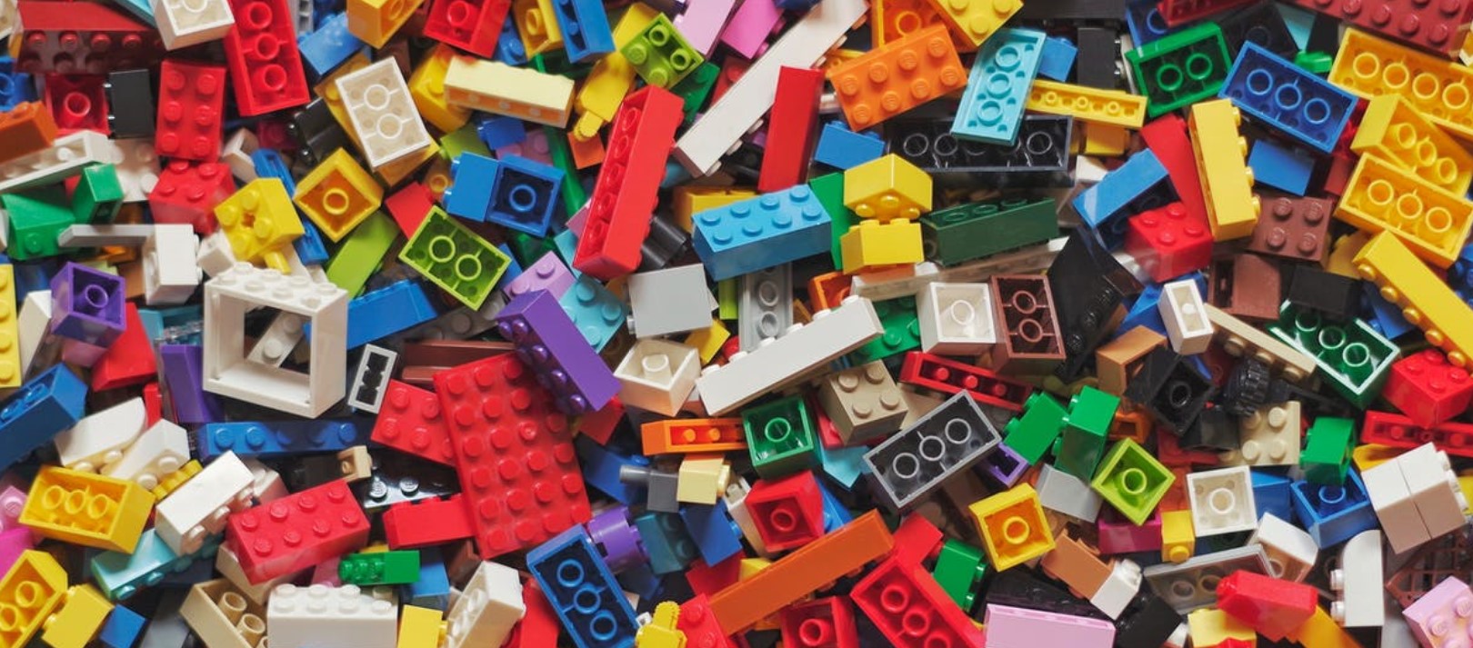 Colourful plastic Lego bricks